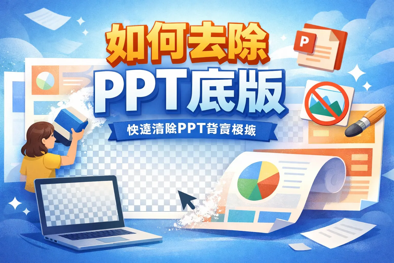 如何去除ppt底版