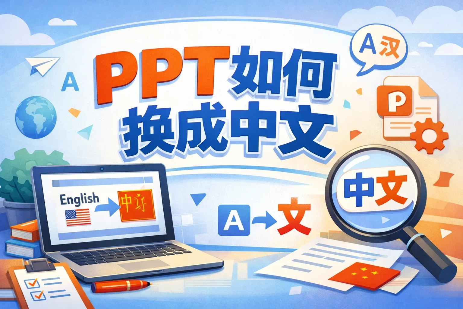 ppt如何换成中文