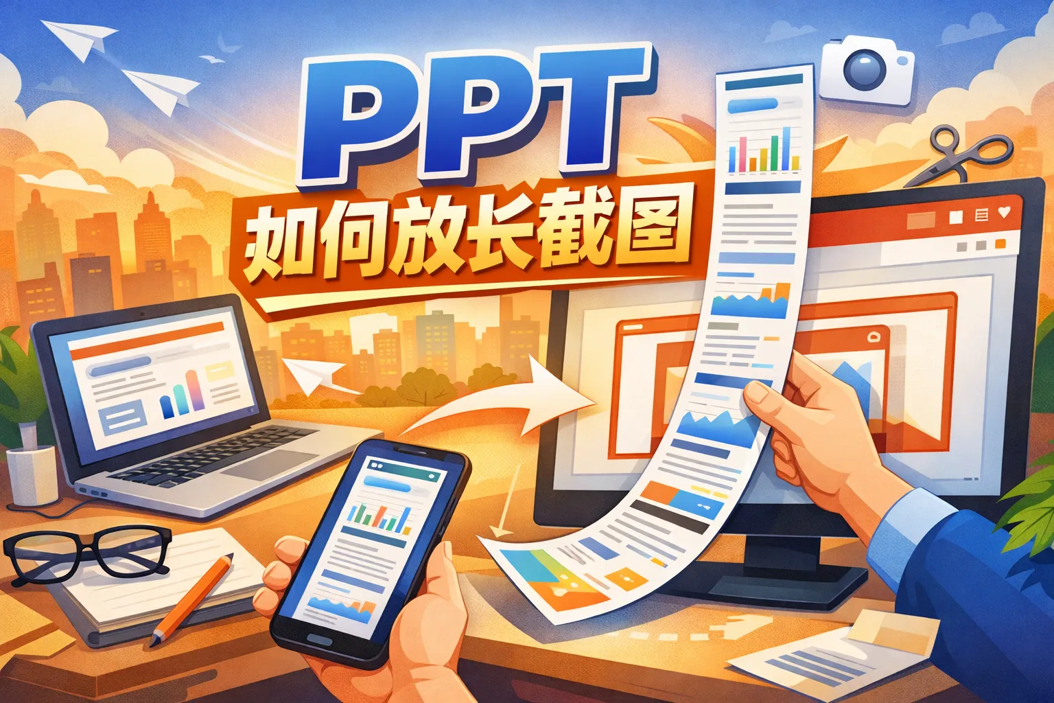 ppt如何放长截图