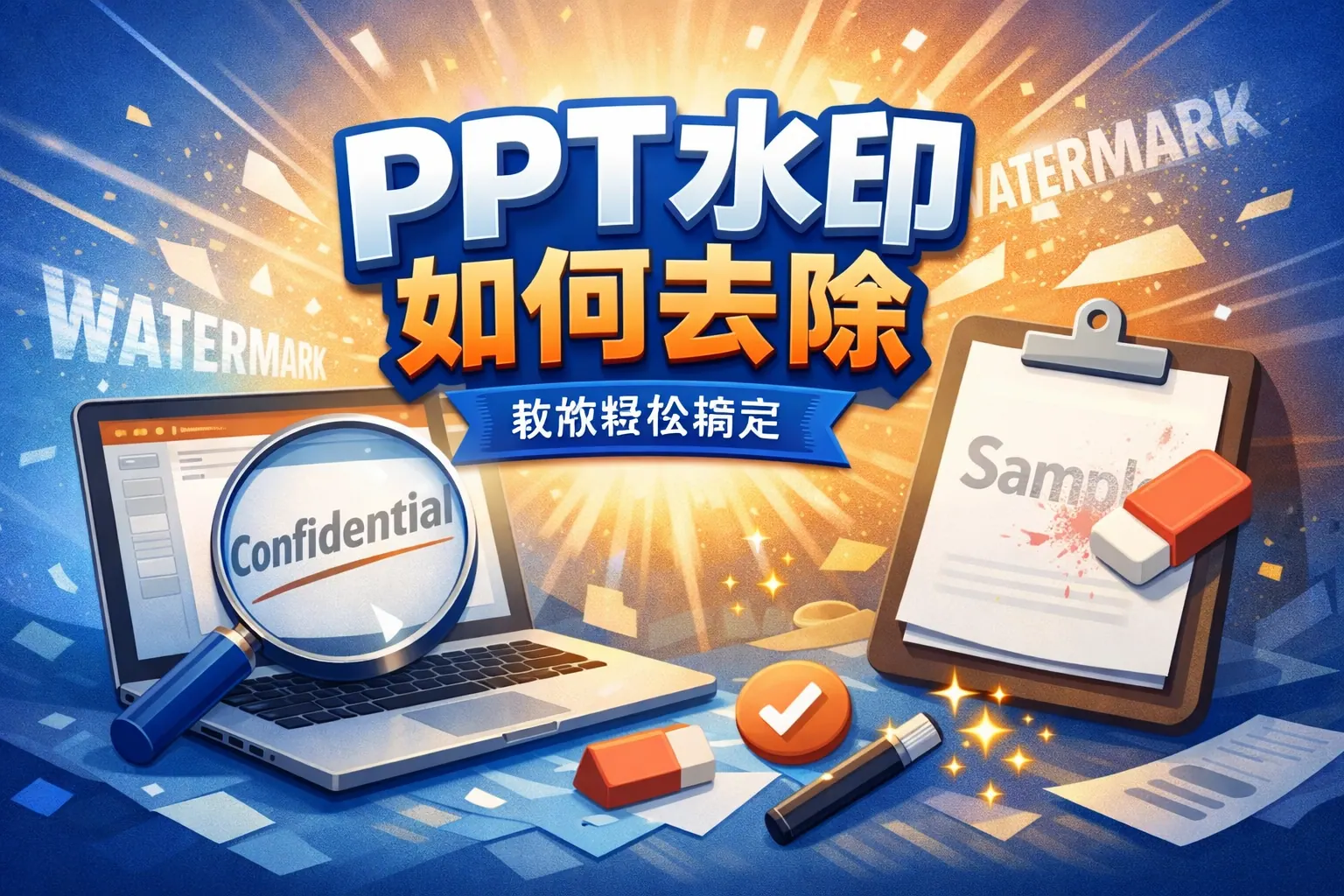 ppt 水印如何去除