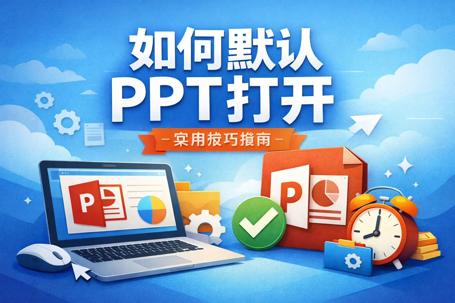 如何默认ppt打开