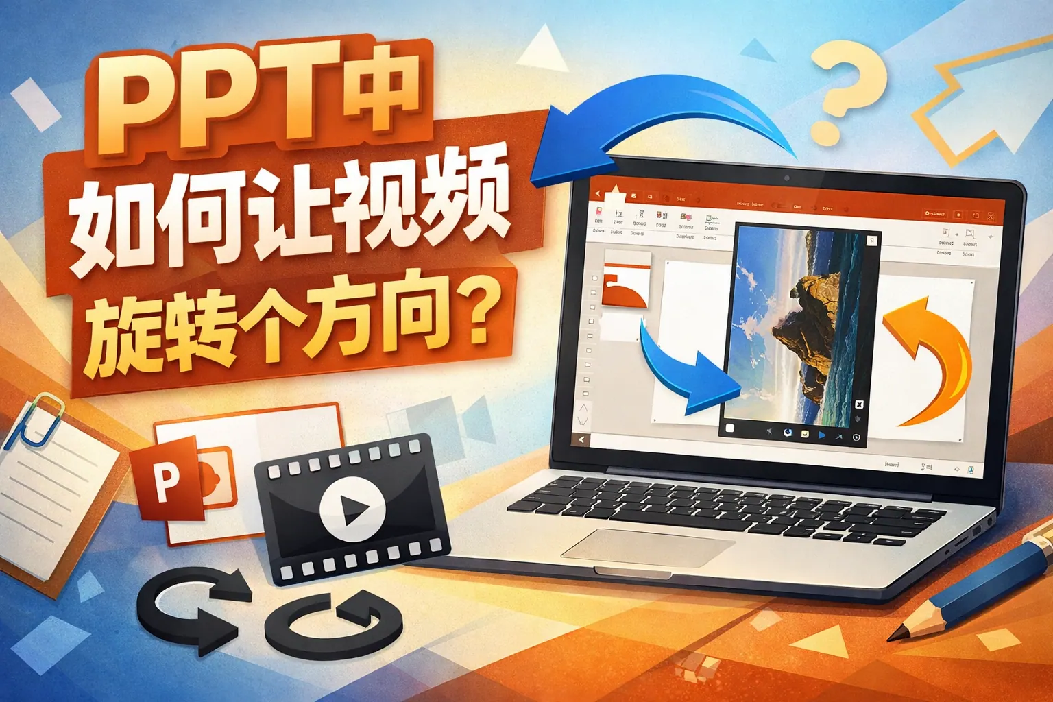 ppt中如何让视频旋转个方向