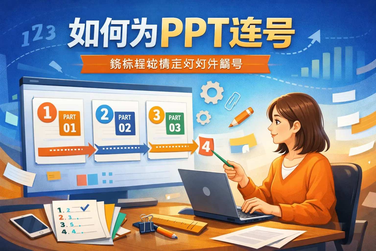 如何为ppt 连号