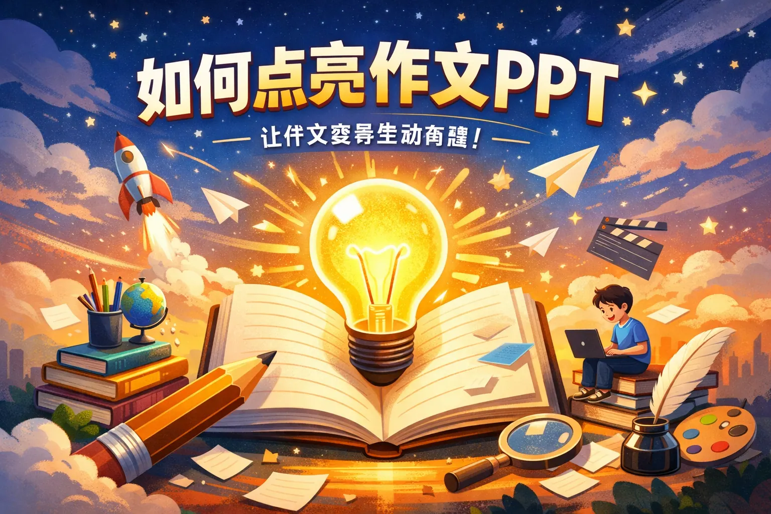 如何点亮作文ppt