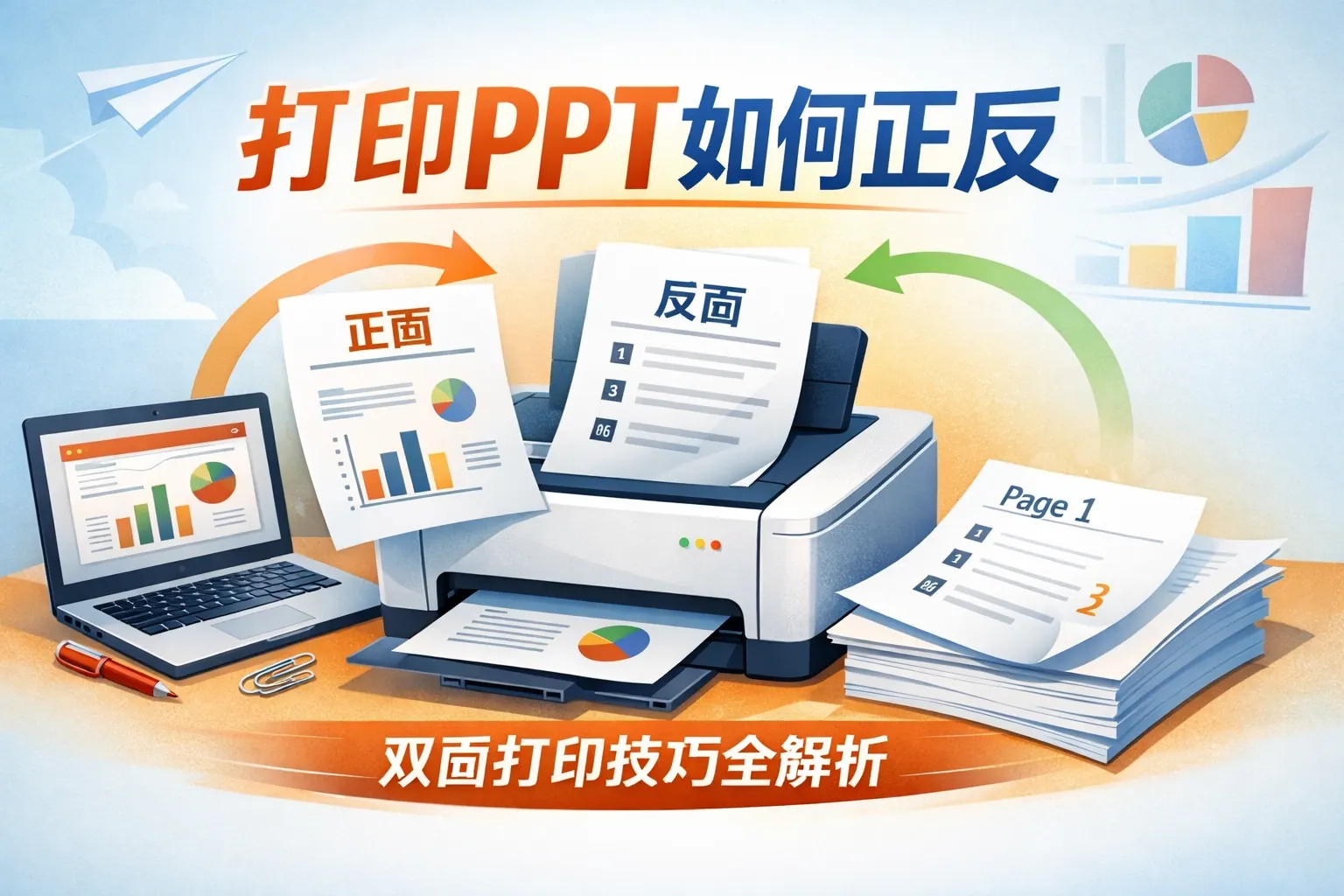 打印ppt如何正反