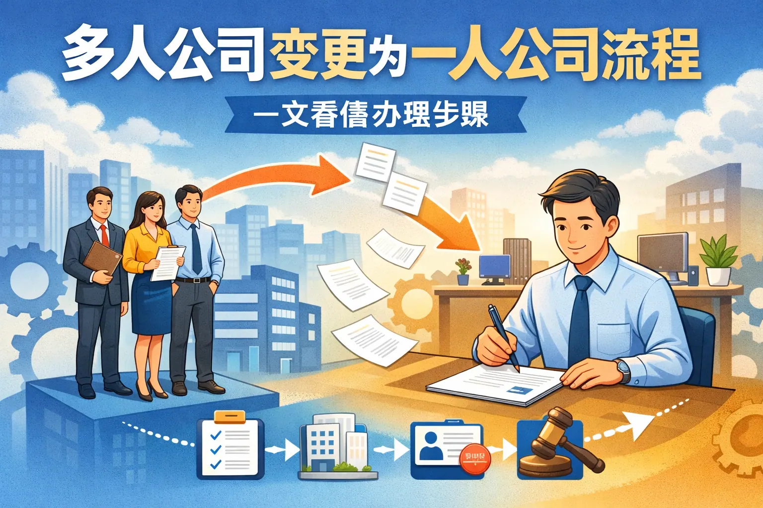 多人公司变更为一人公司流程