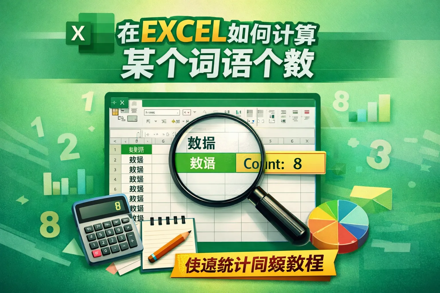 在EXCEL如何计算某个词语个数