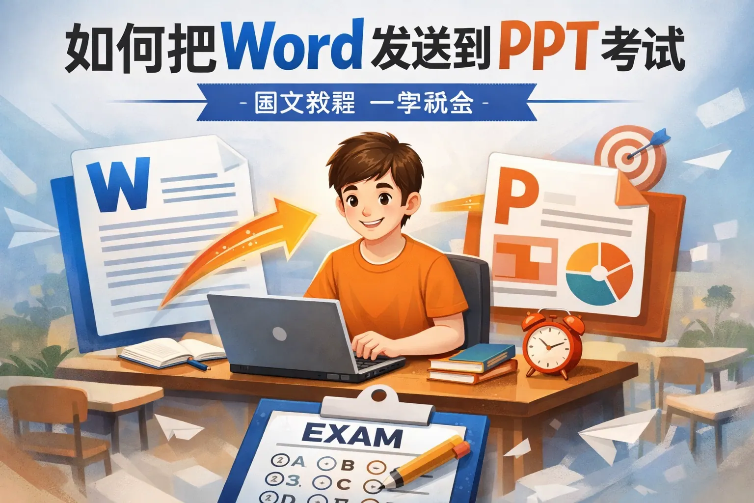 如何把word发送到ppt考试