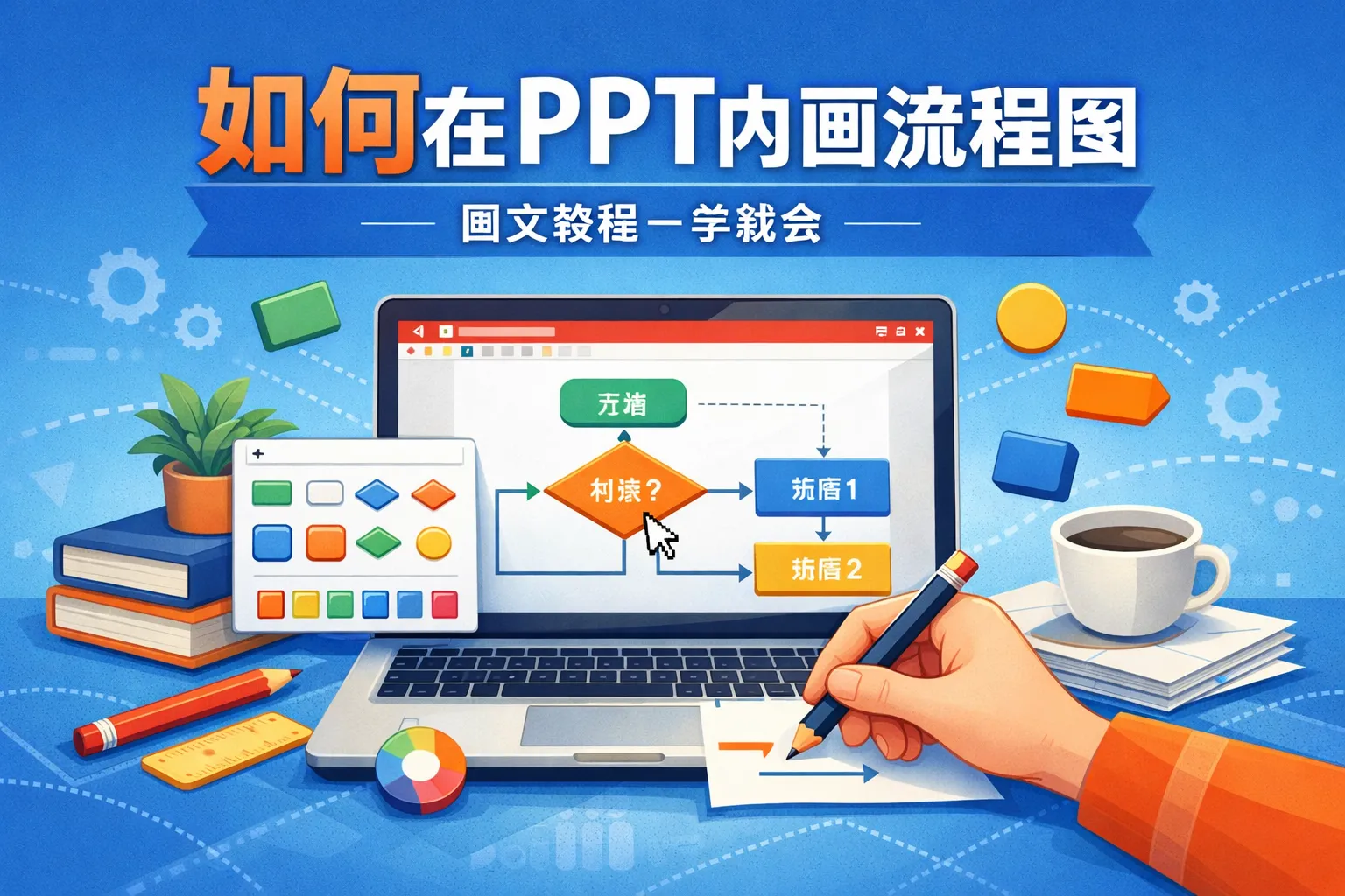 如何在ppt内画流程图