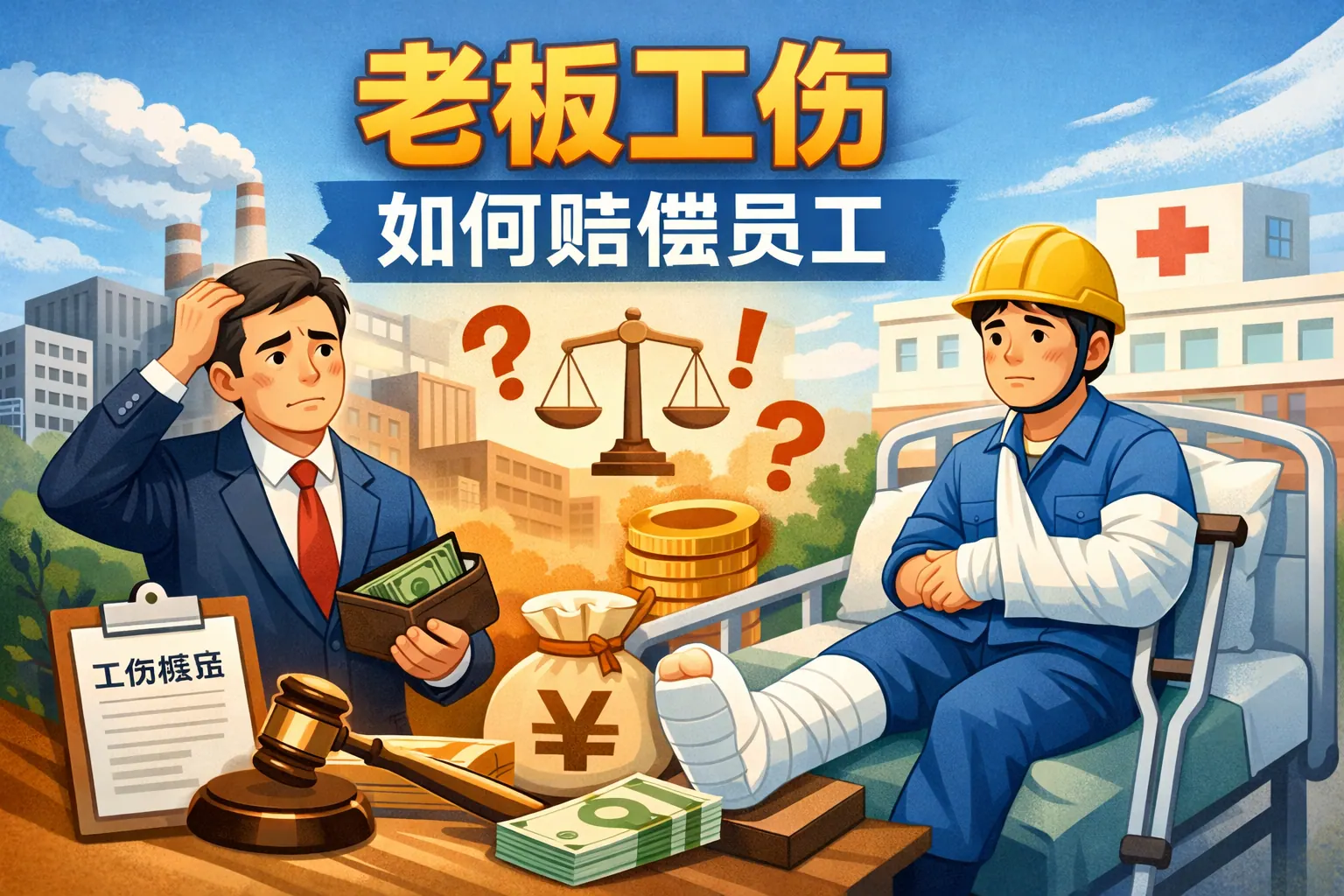 老板工伤如何赔偿员工