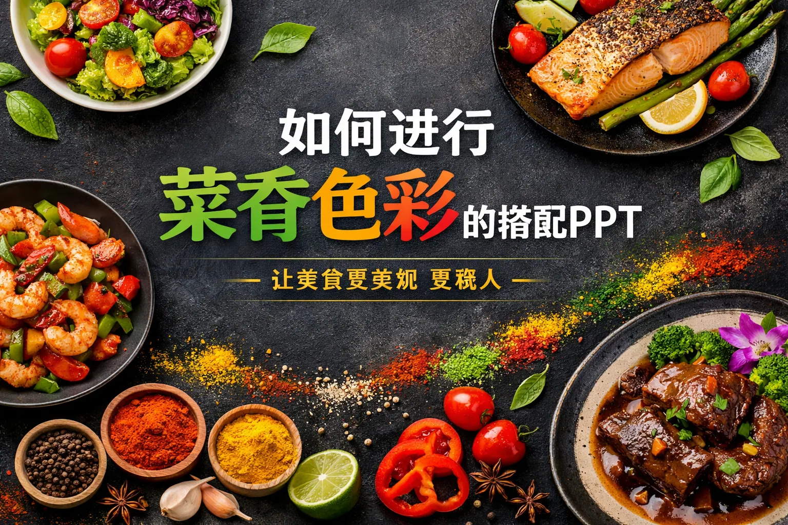 如何进行菜肴色彩的搭配PPT