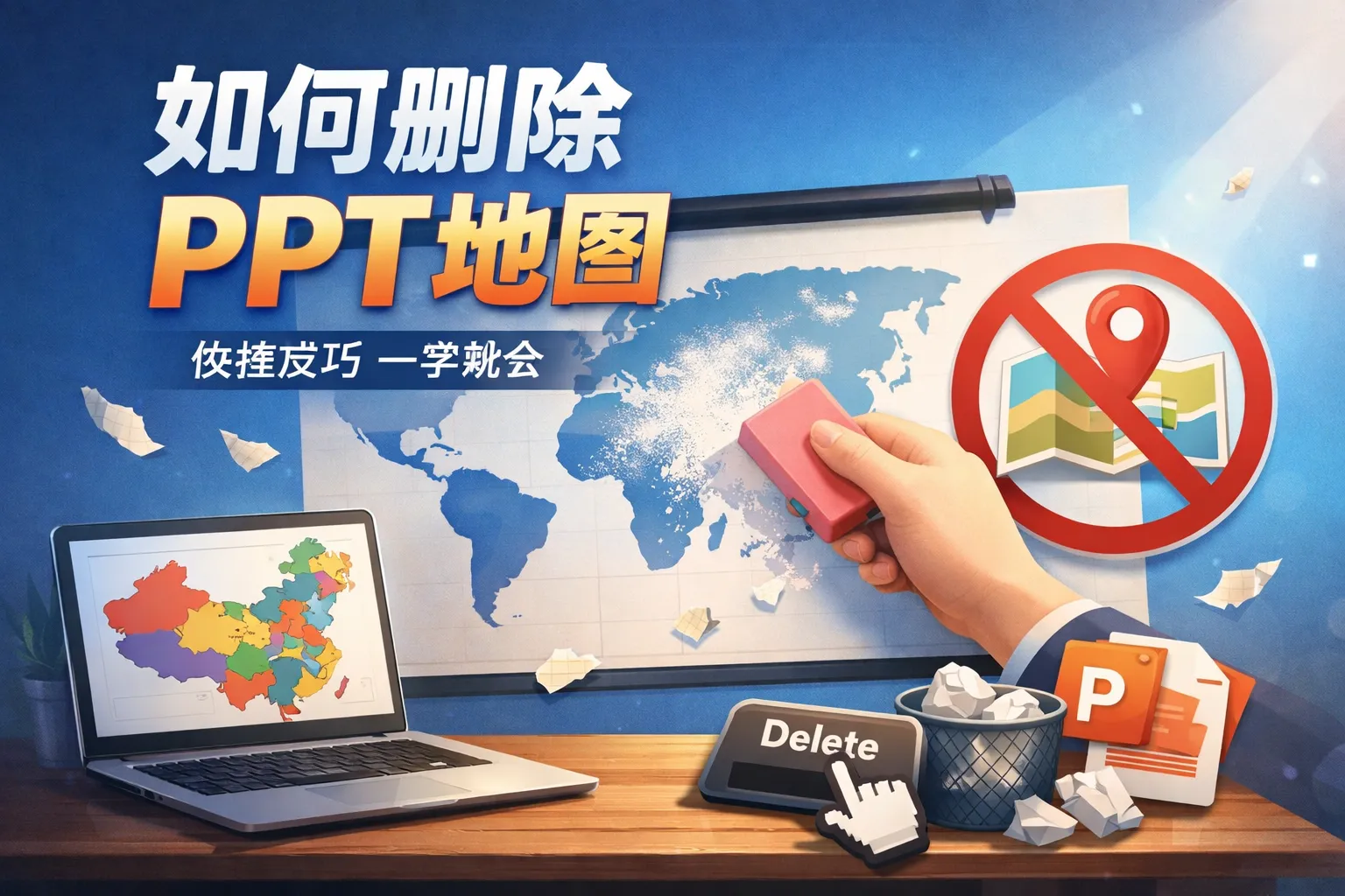 如何删除ppt地图