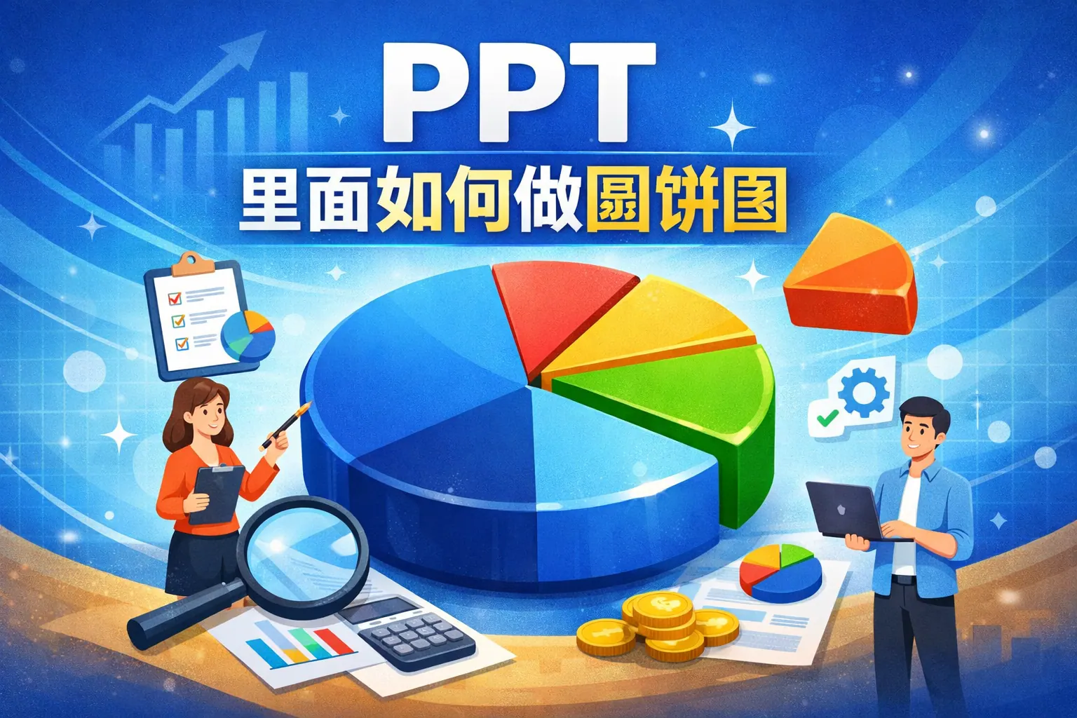 ppt里面如何做圆饼图