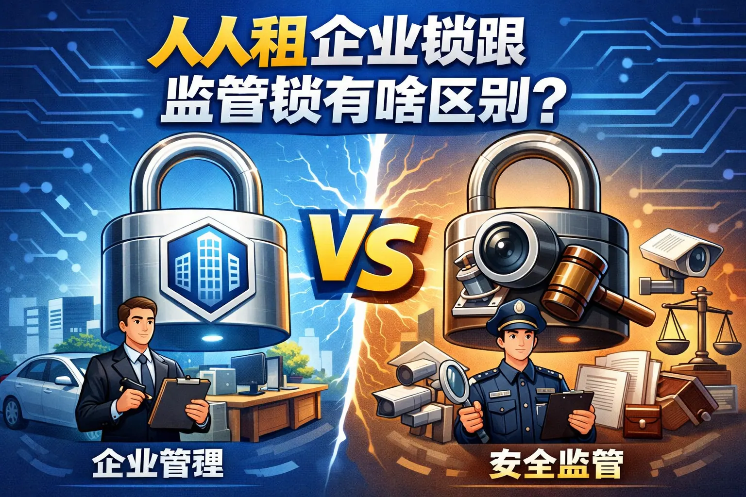 人人租企业锁跟监管锁有啥区别