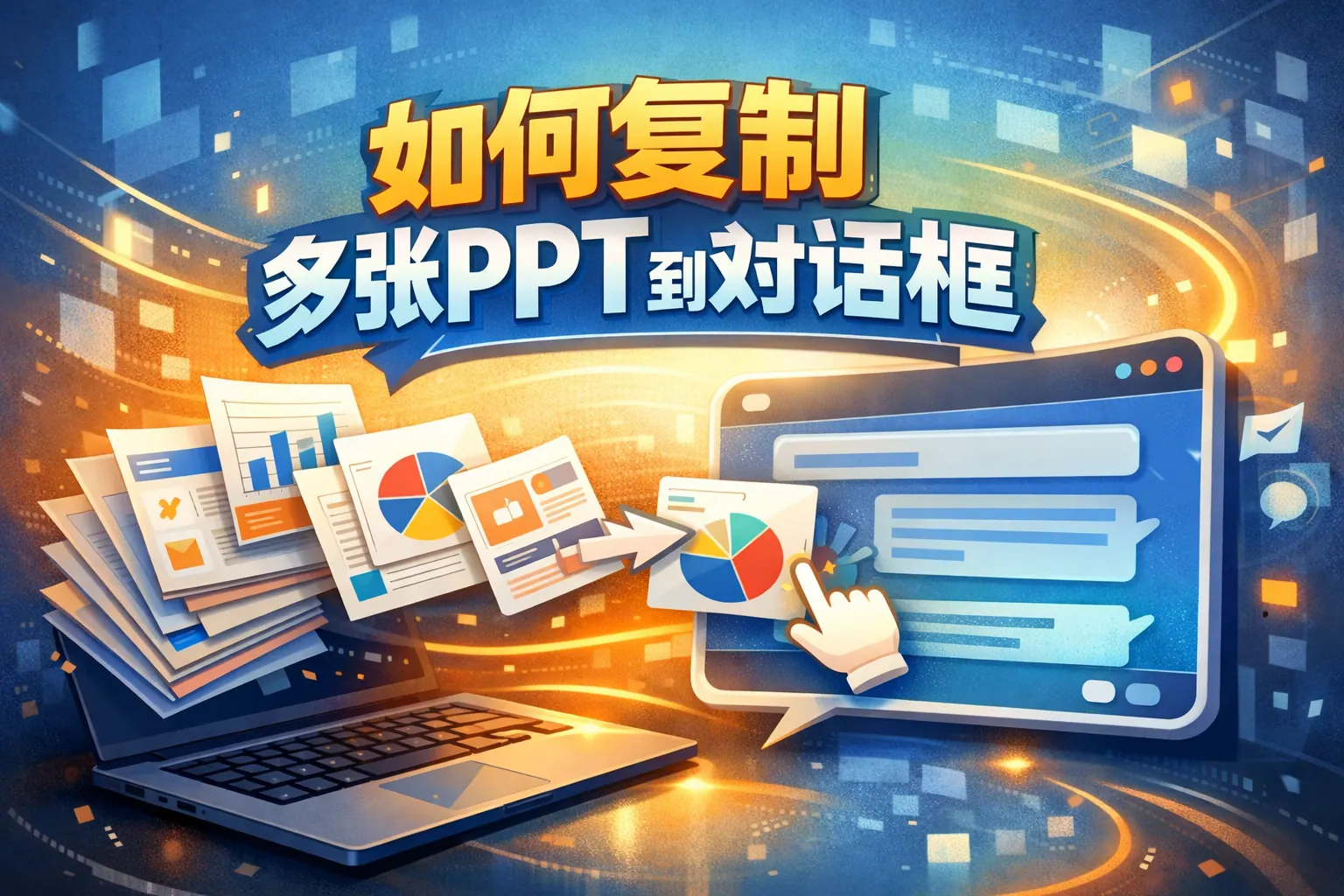 如何复制多张ppt到对话框