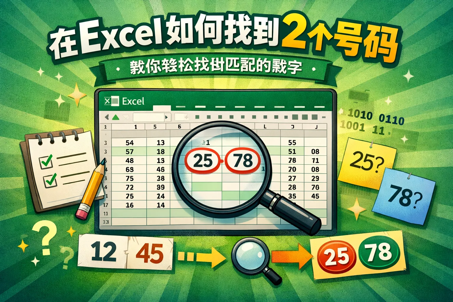 在excel如何找到2个号码