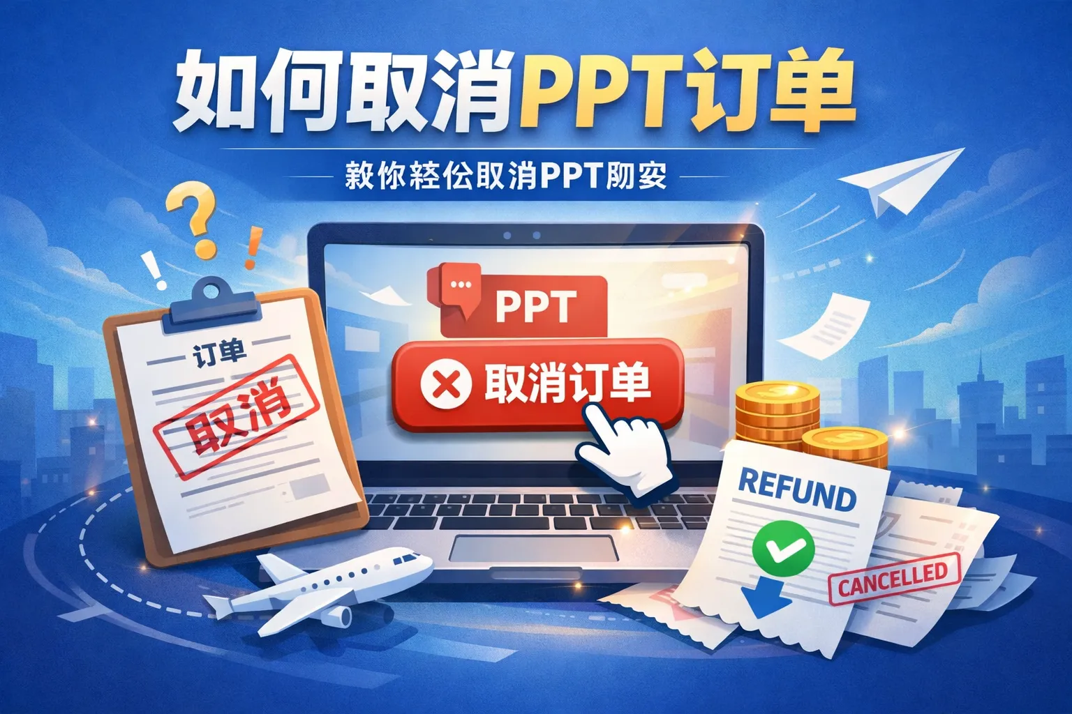 如何取消ppt订单