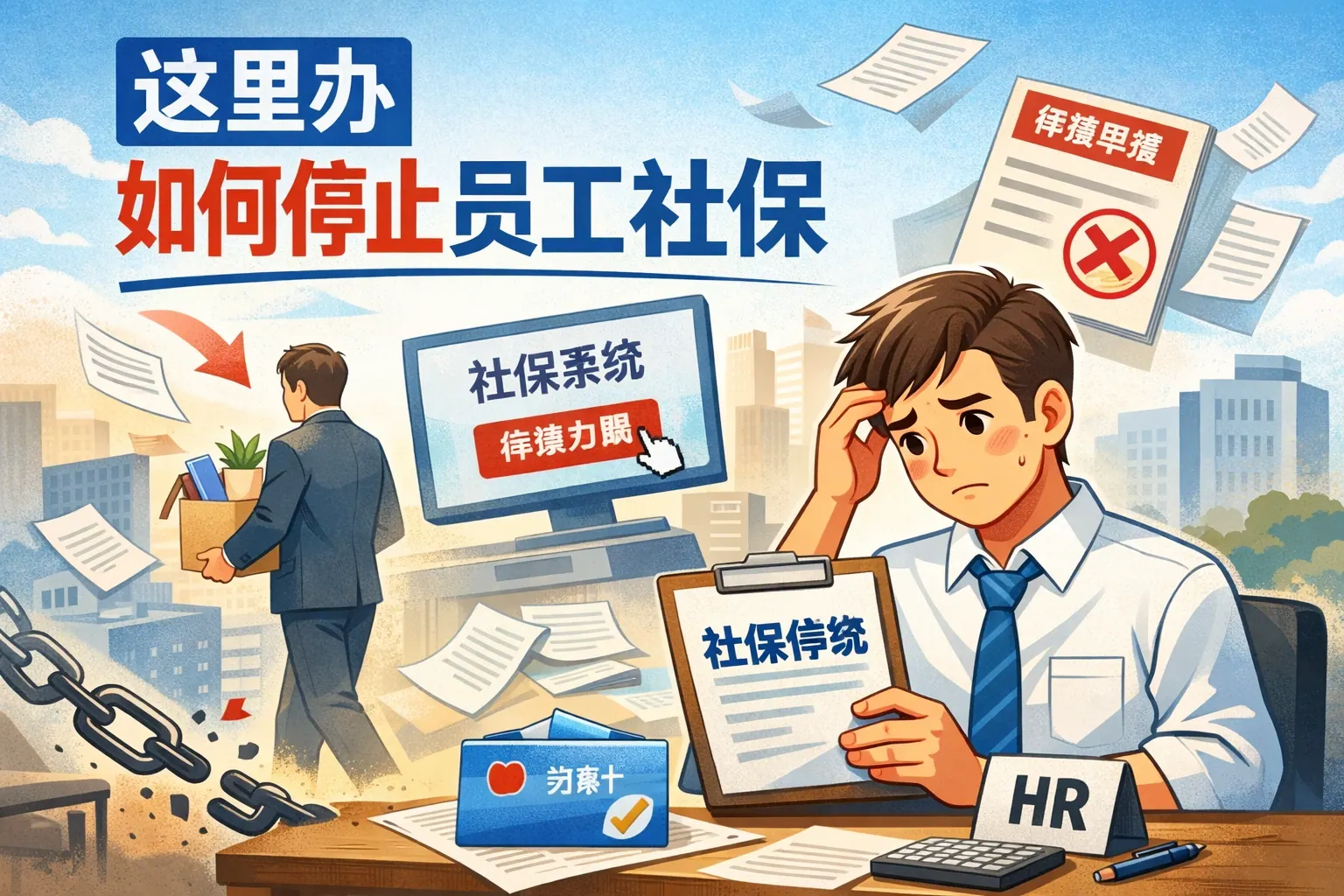 这里办如何停止员工社保