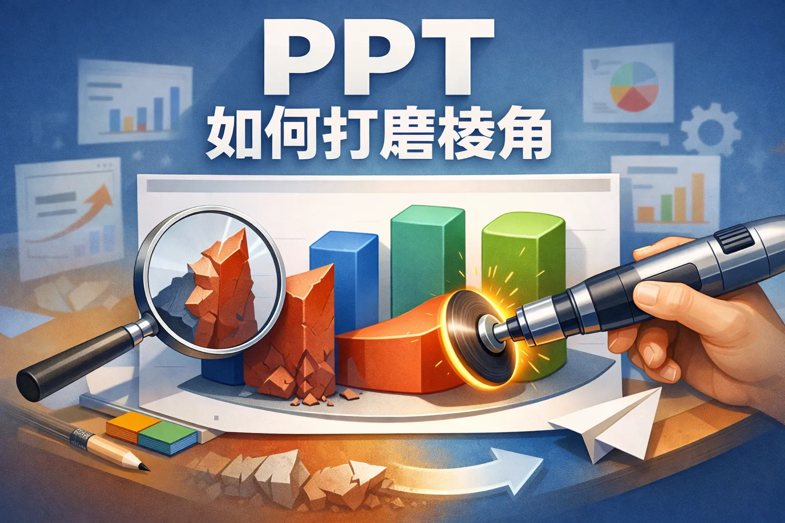 ppt如何打磨棱角