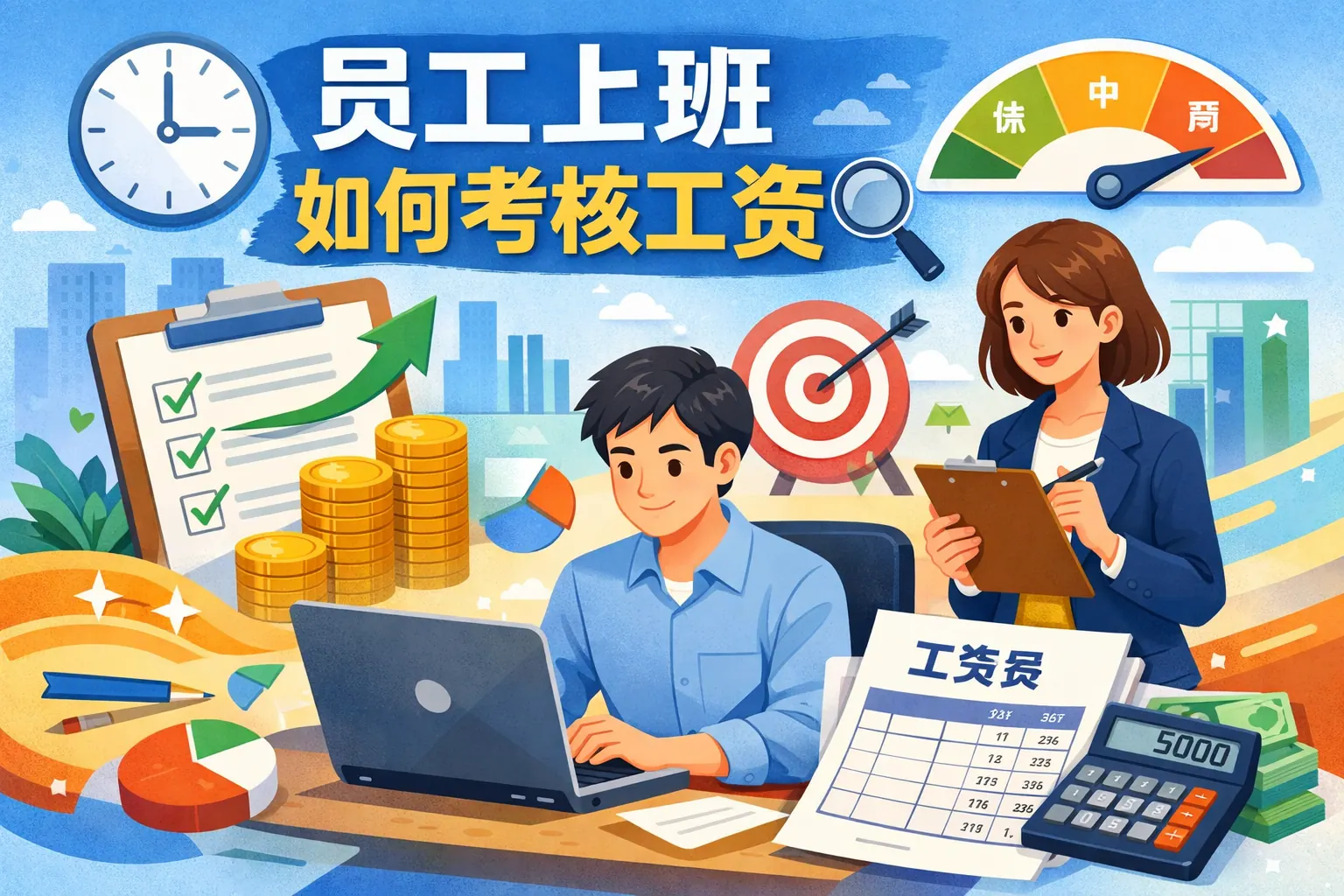 员工上班如何考核工资