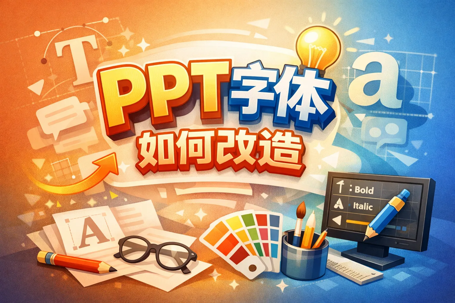 ppt字体如何改造