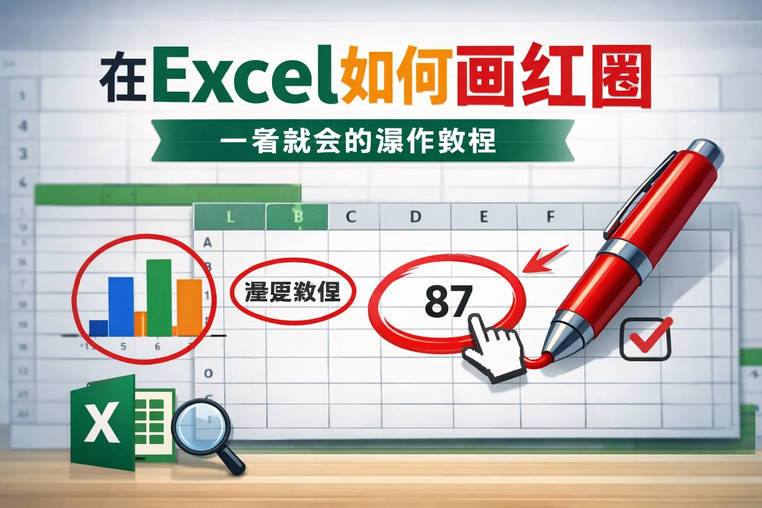 在excel如何画红圈