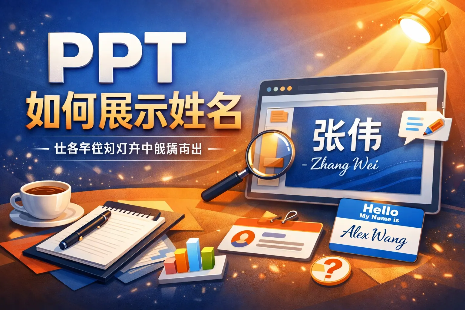 ppt如何展示姓名