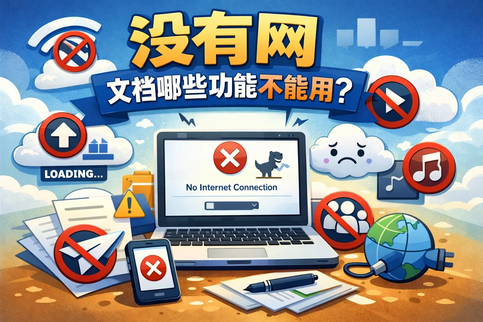 没有网文档哪些功能不能用