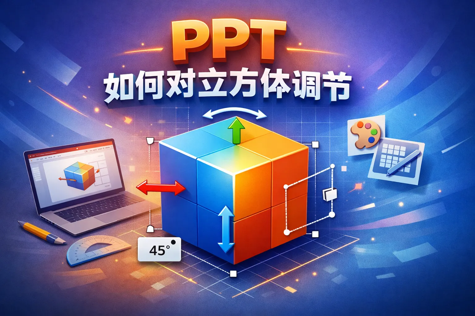 ppt如何对立方体调节