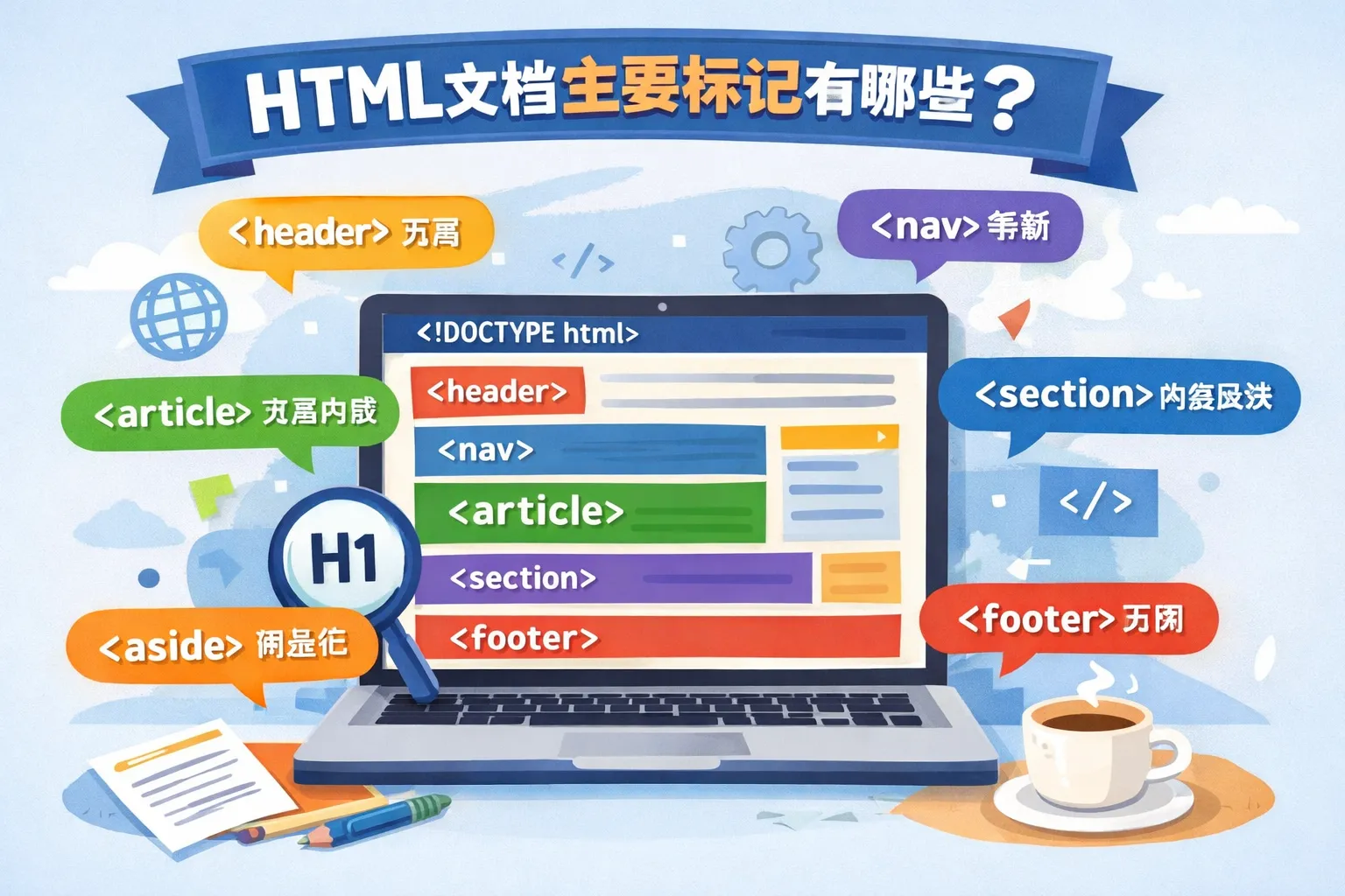 html文档主要标记有哪些