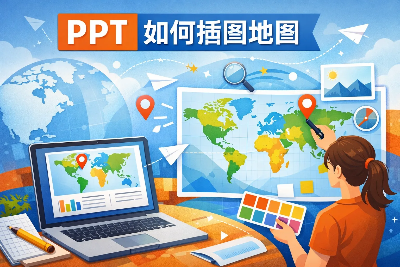 ppt如何插图地图