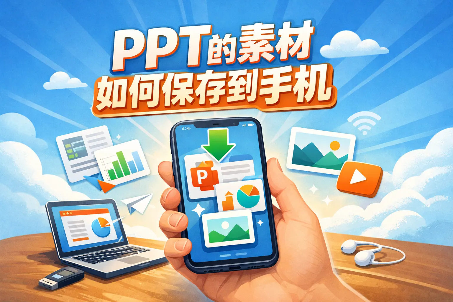 ppt的素材如何保存到手机