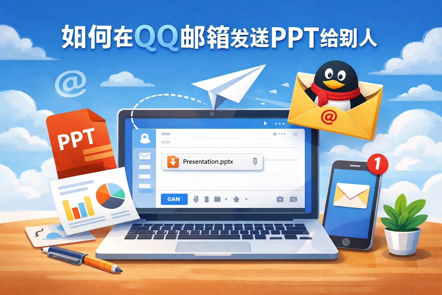 如何在qq邮箱发送ppt给别人