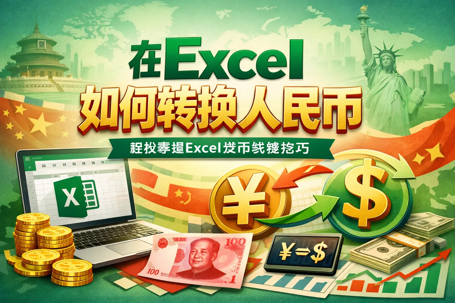 在excel如何转换人民币