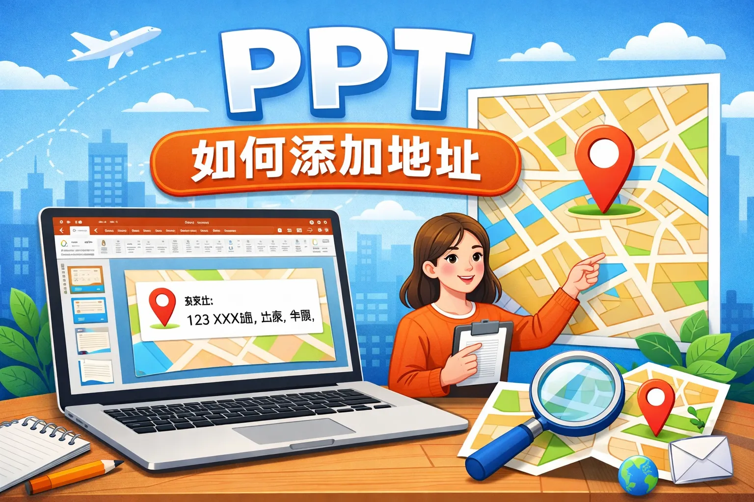 ppt如何添加地址