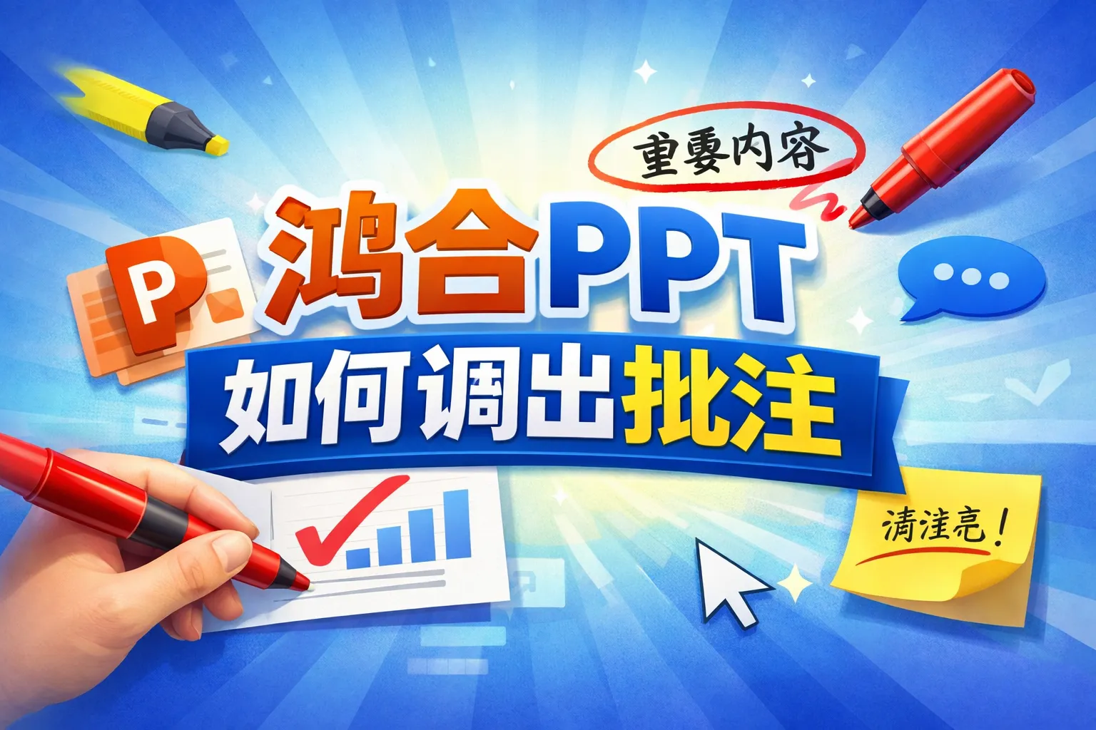 鸿合PPT如何调出批注