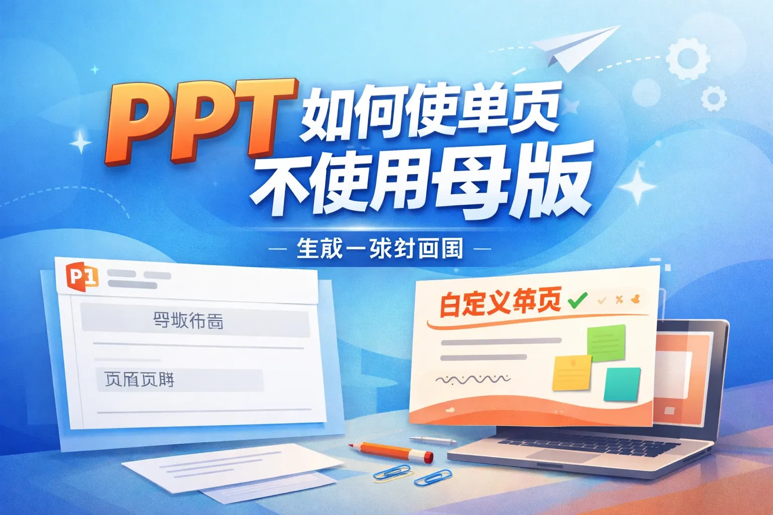 ppt如何使单页不使用母版