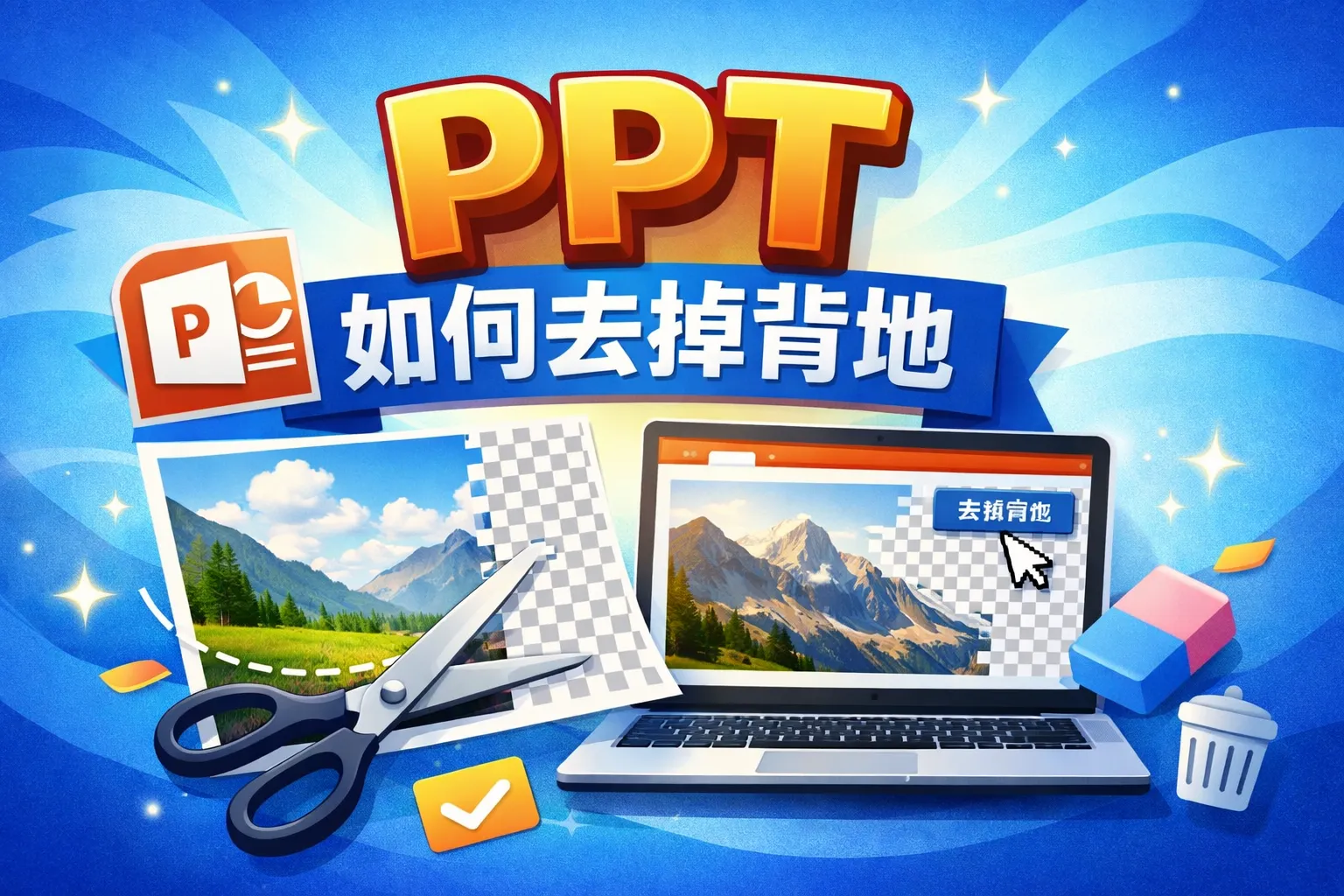 ppt如何去掉背地