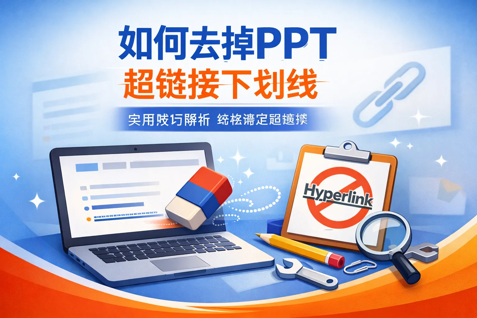 如何去掉ppt超链接下划线