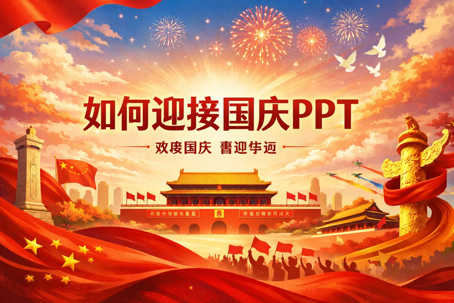 如何迎接国庆PPT