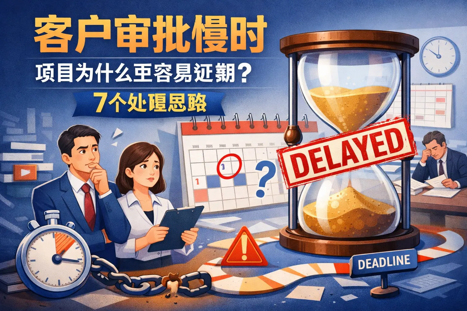 客户审批慢时,项目为什么更容易延期?7个处理思路