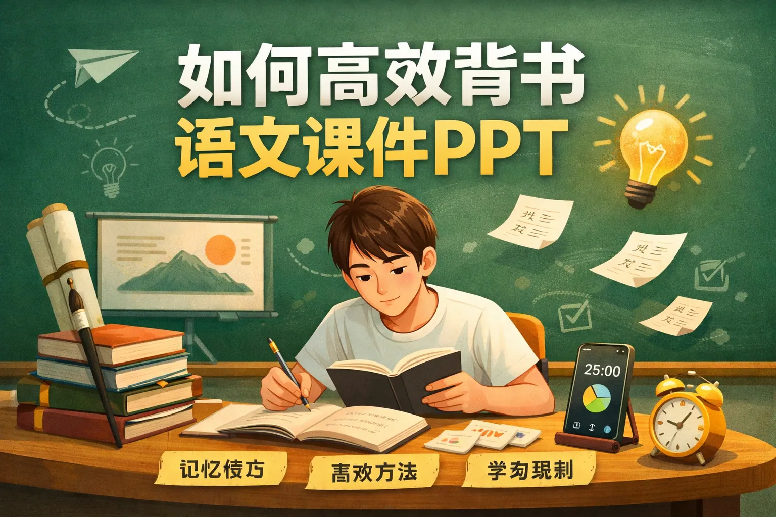 如何高效背书语文课件ppt