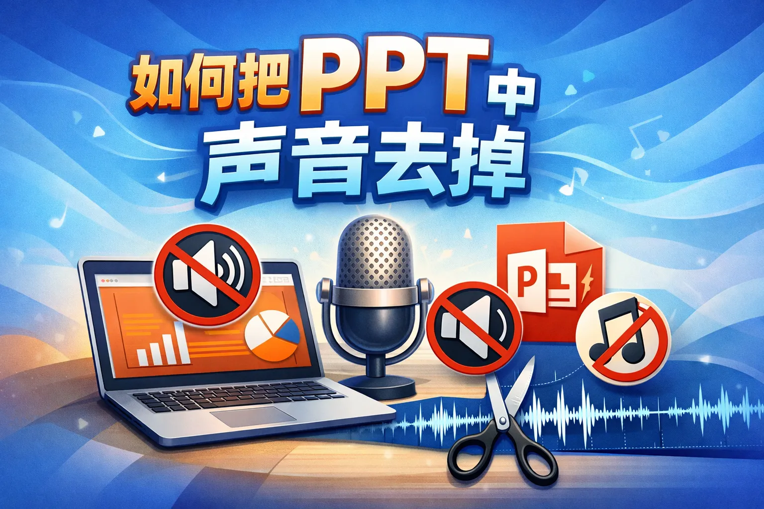如何把ppt中声音去掉