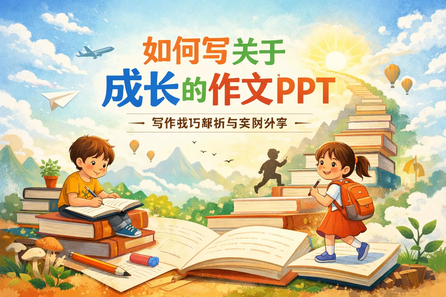 如何写关于成长的作文ppt
