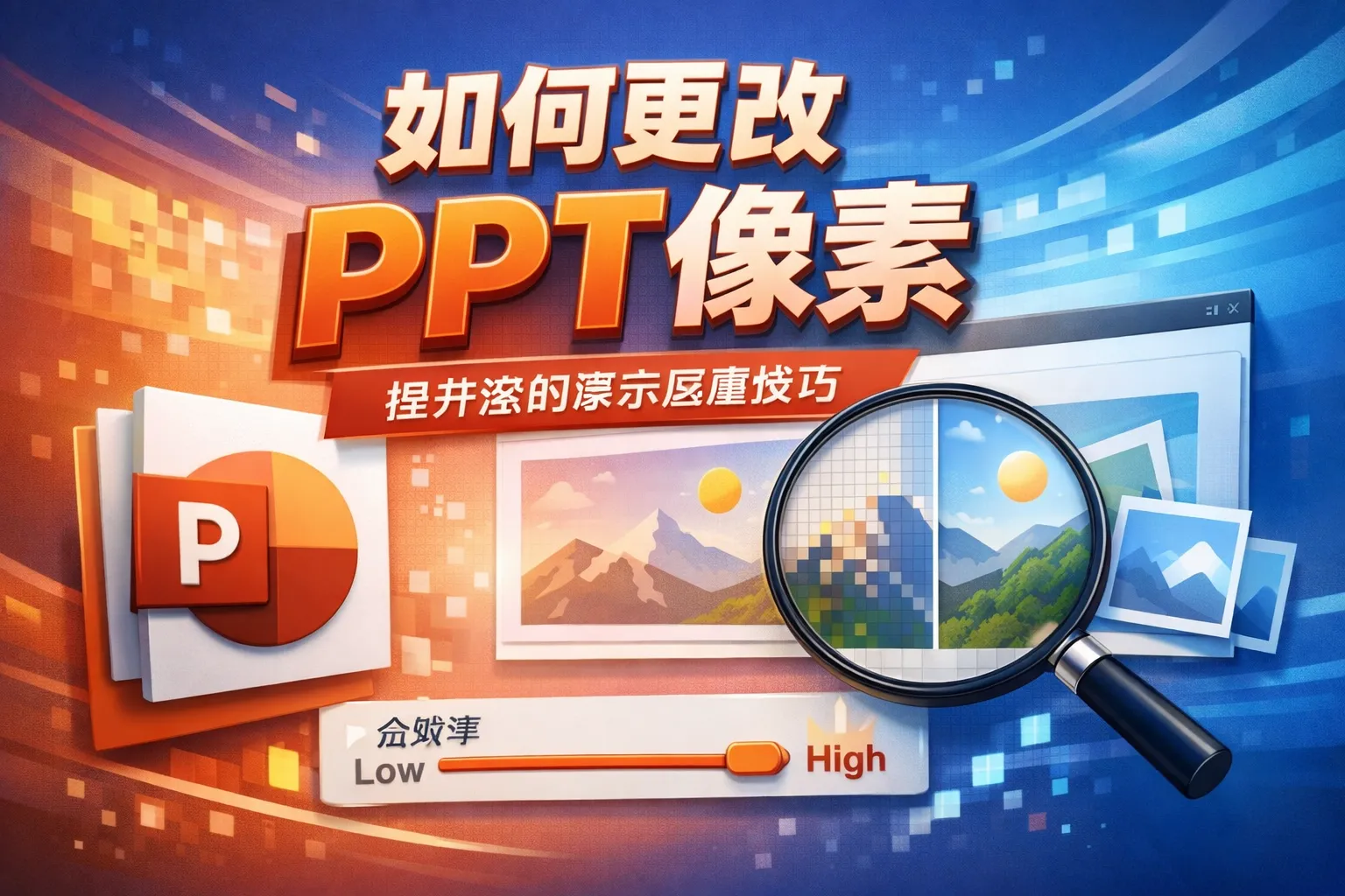 如何更改ppt像素