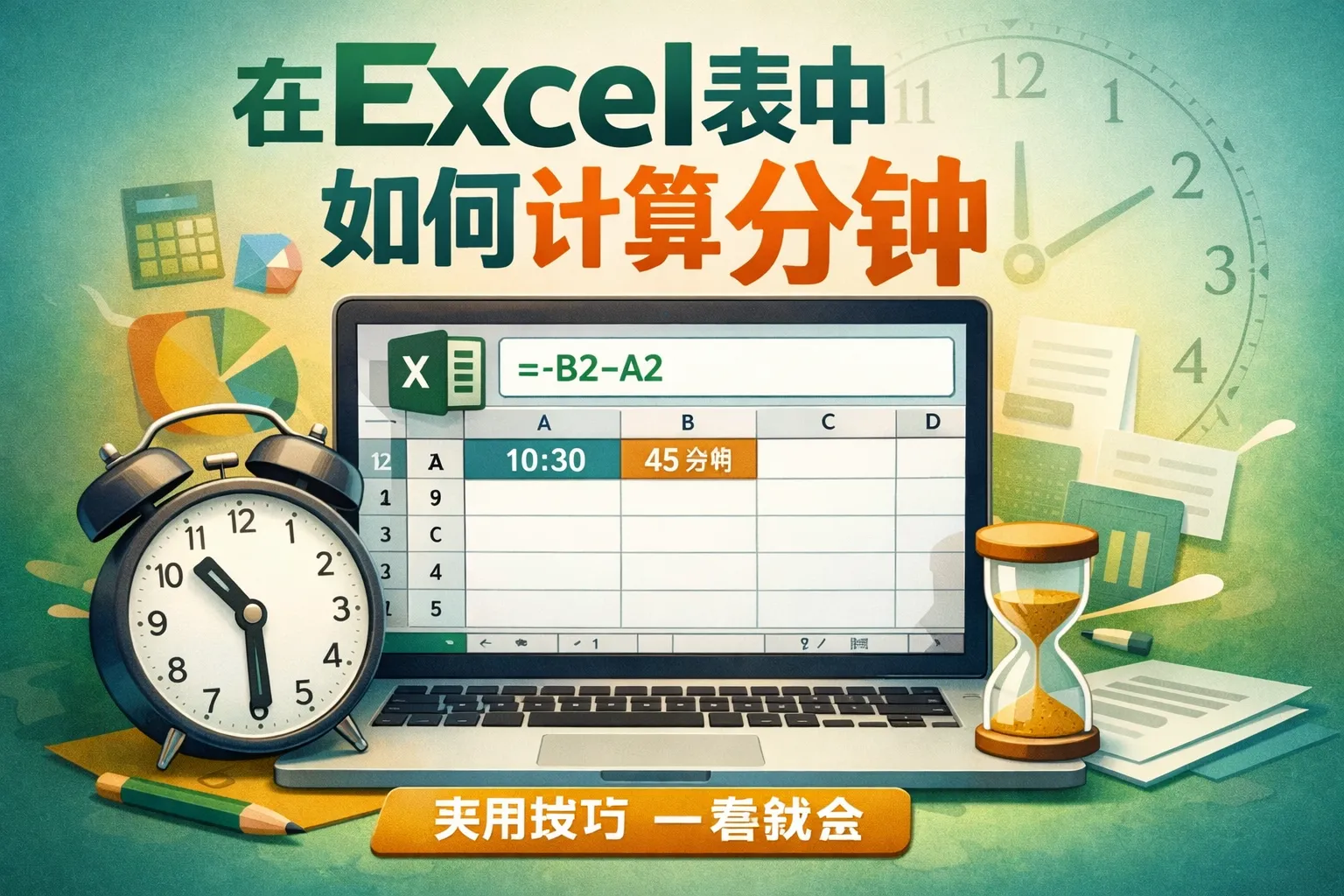 在excel表中如何计算分钟
