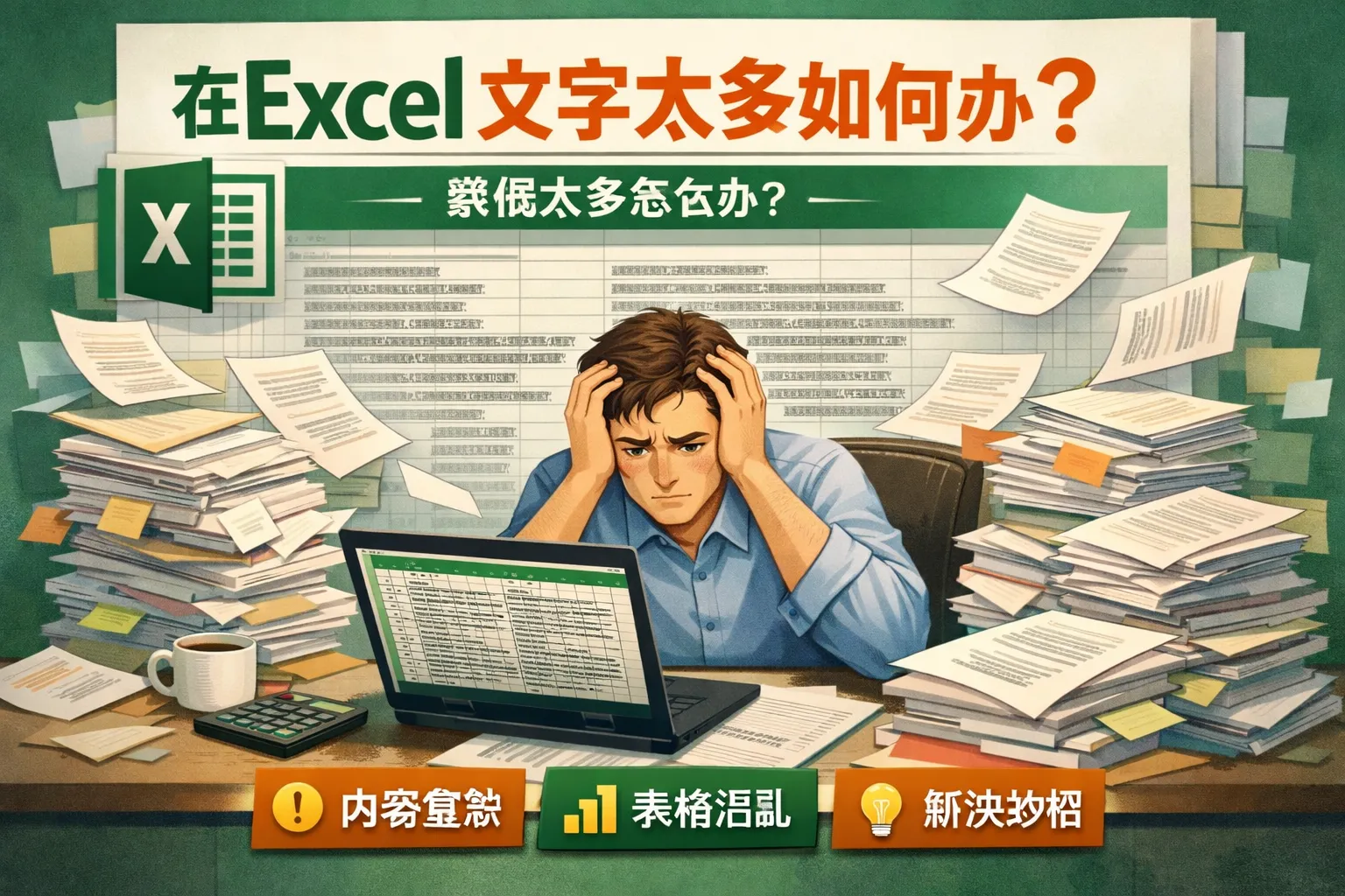 在excel文字太多如何办