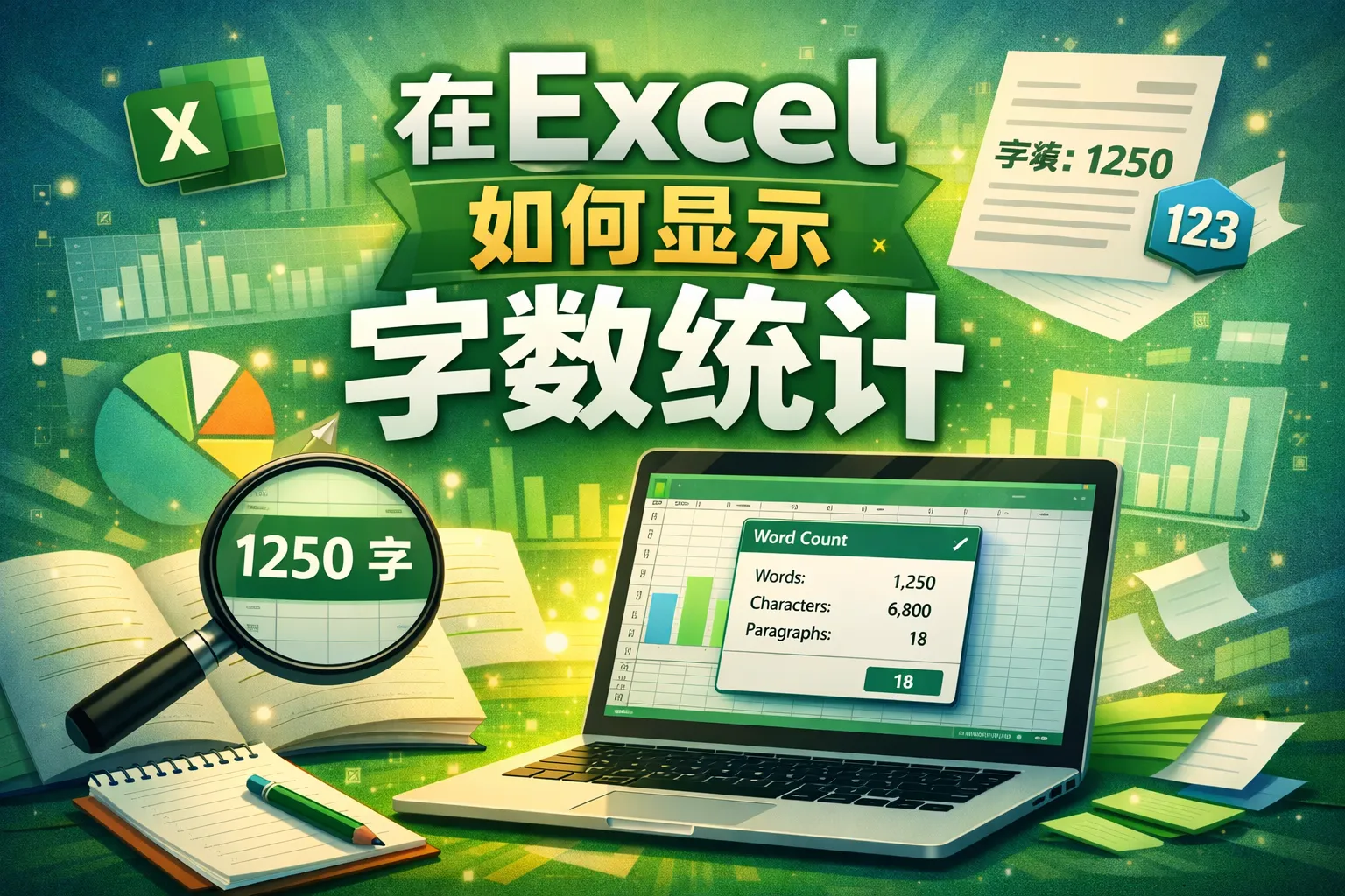 在excel如何显示字数统计