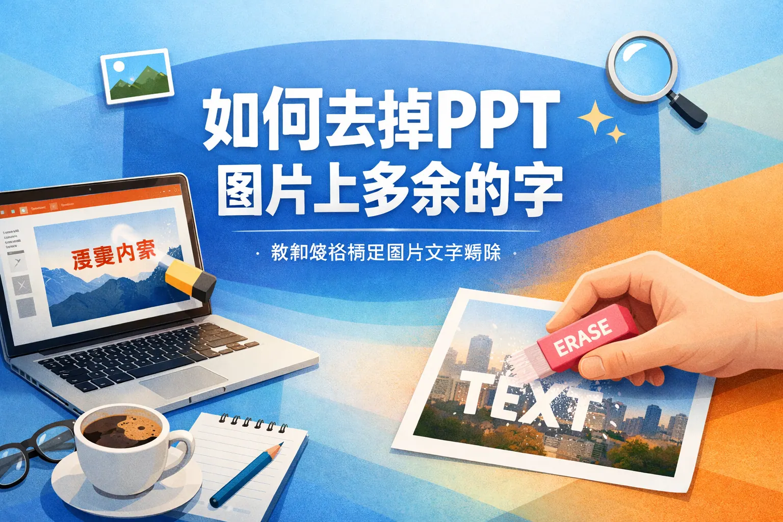 如何去掉ppt图片上多余的字