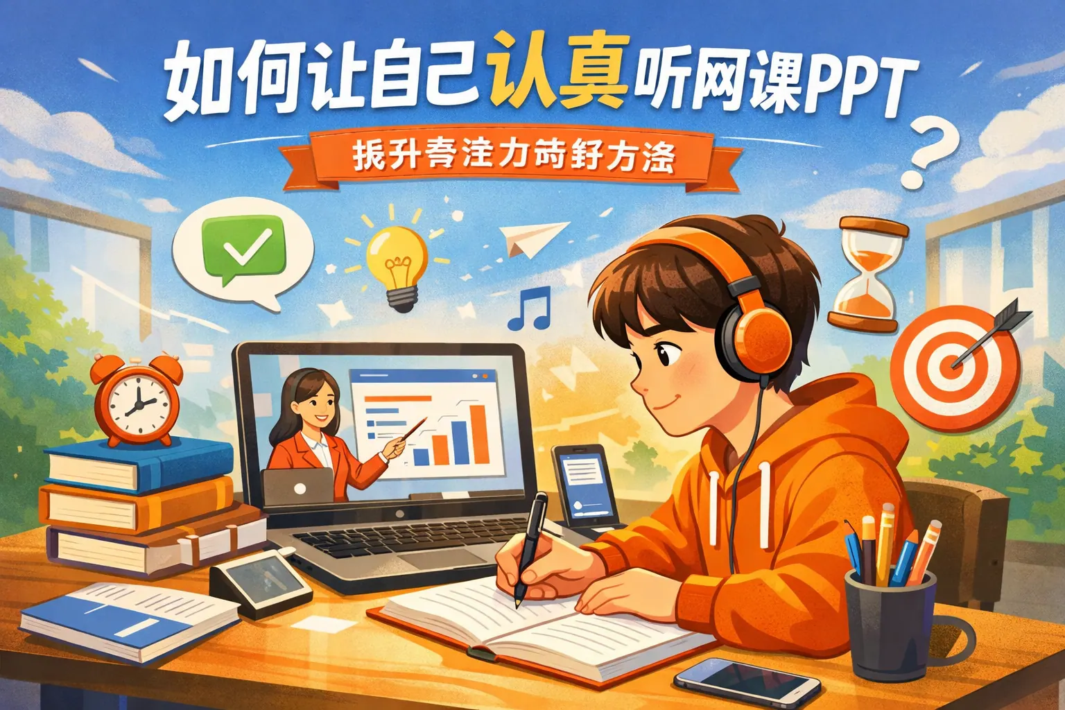 如何让自己认真听网课ppt